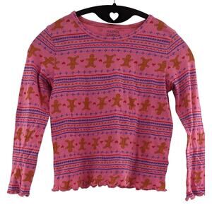 Harper Canyon Kids Pink Gingerbread Long Sleeve Holiday Top